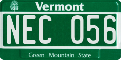 VT license plate NEC056
