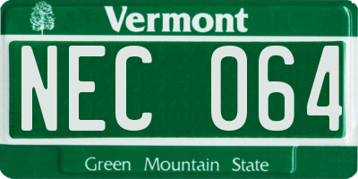 VT license plate NEC064