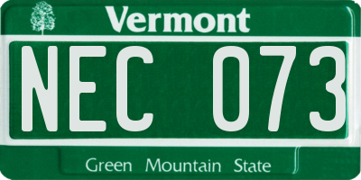 VT license plate NEC073