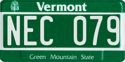 VT license plate NEC079
