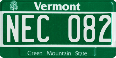 VT license plate NEC082