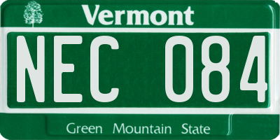 VT license plate NEC084