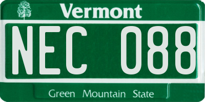VT license plate NEC088