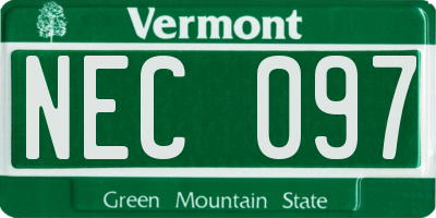 VT license plate NEC097