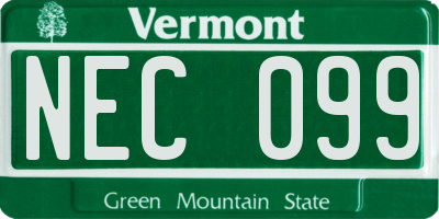 VT license plate NEC099
