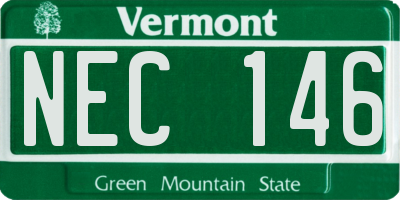 VT license plate NEC146