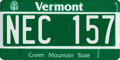 VT license plate NEC157