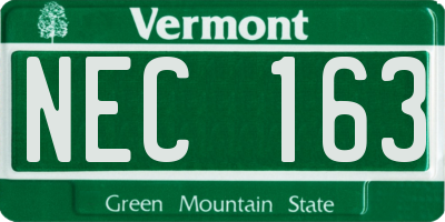 VT license plate NEC163