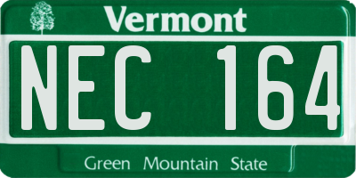 VT license plate NEC164