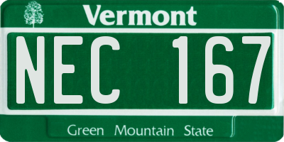 VT license plate NEC167