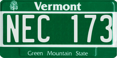 VT license plate NEC173