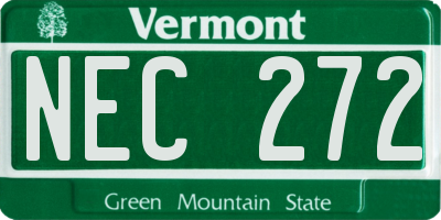 VT license plate NEC272