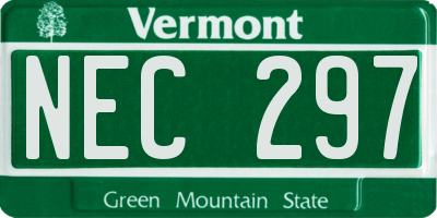 VT license plate NEC297