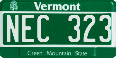 VT license plate NEC323
