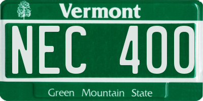 VT license plate NEC400