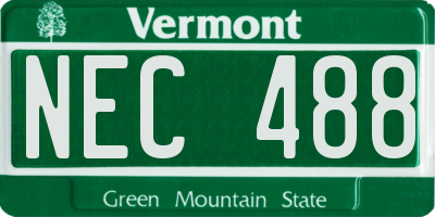 VT license plate NEC488