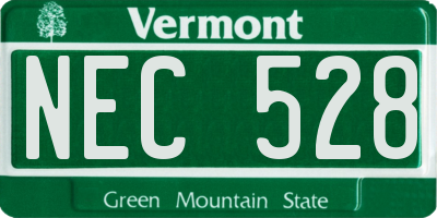 VT license plate NEC528