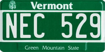VT license plate NEC529