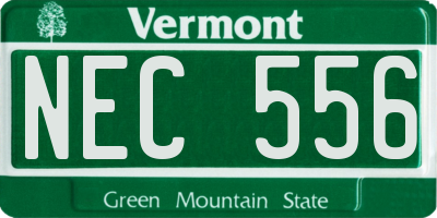 VT license plate NEC556