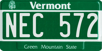 VT license plate NEC572