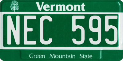 VT license plate NEC595