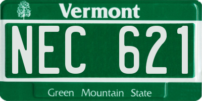 VT license plate NEC621
