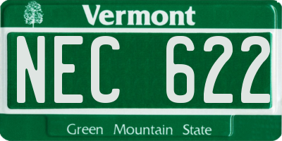 VT license plate NEC622