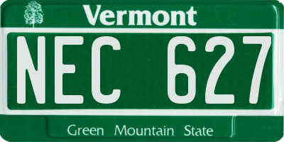 VT license plate NEC627