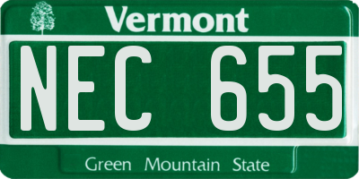 VT license plate NEC655