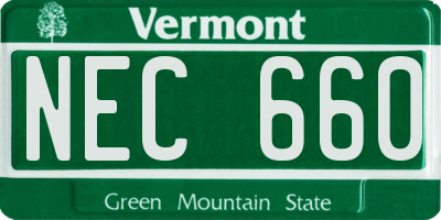 VT license plate NEC660