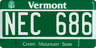 VT license plate NEC686