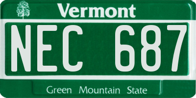 VT license plate NEC687
