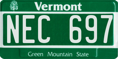 VT license plate NEC697