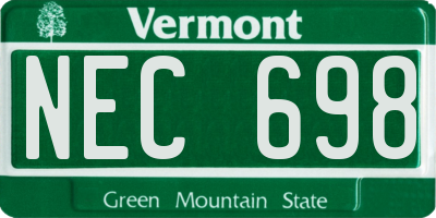 VT license plate NEC698
