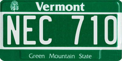 VT license plate NEC710