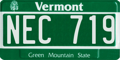 VT license plate NEC719