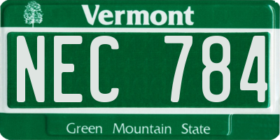 VT license plate NEC784