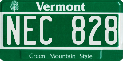VT license plate NEC828