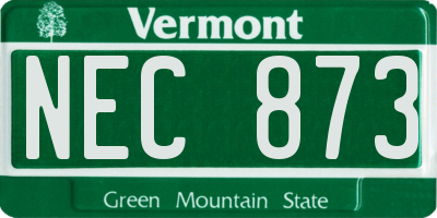 VT license plate NEC873