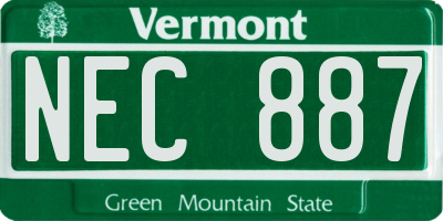 VT license plate NEC887