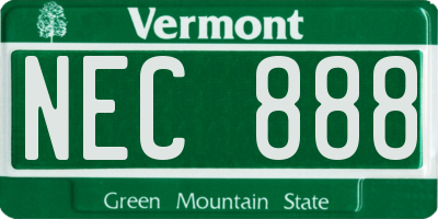 VT license plate NEC888