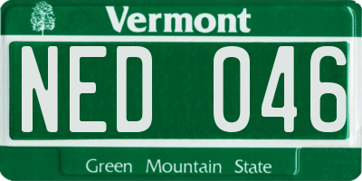 VT license plate NED046