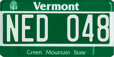 VT license plate NED048
