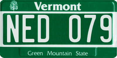 VT license plate NED079
