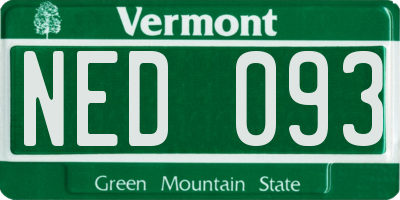 VT license plate NED093