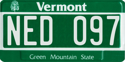 VT license plate NED097