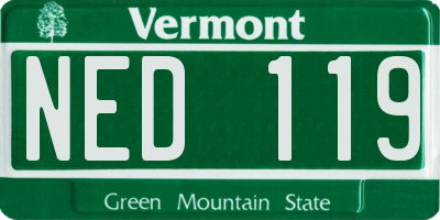 VT license plate NED119