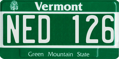VT license plate NED126