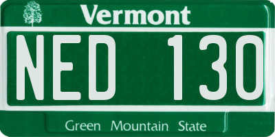 VT license plate NED130
