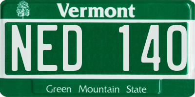 VT license plate NED140